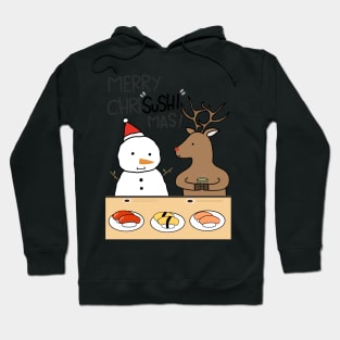 Merry Chrisushimas Snowman & Reindeer Hoodie